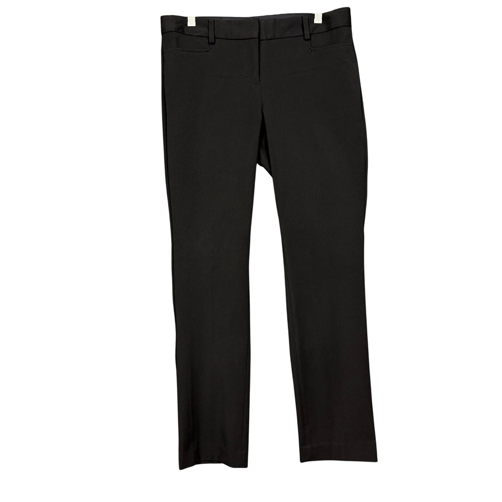Express Columnist Dress Pants Women 6R Black Straight Leg Mid Rise Stretch Work